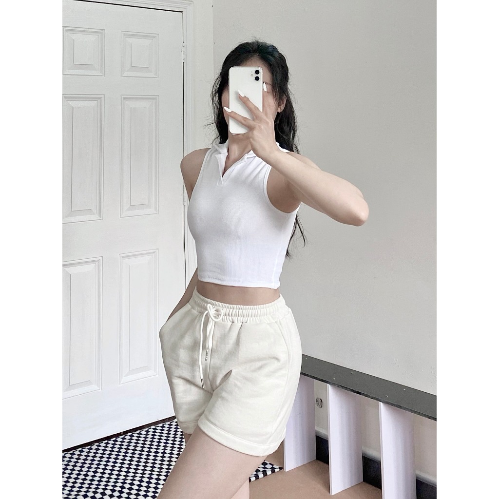 Áo Croptop Polo Sát Nách A039