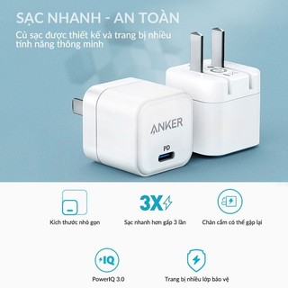 Sạc Nhanh AN KER 20w 2419 POWERPORT III NANO An ker A 2149 Sạc Cực Nhanh Bảo Hành 12