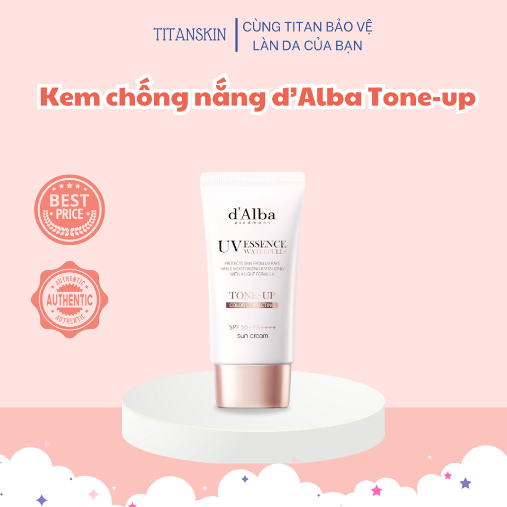 [d'Alba Official] Kem chống nắng nâng tông d'Alba Waterfull Tone-up Sun Cream SPF 50+ 50ml