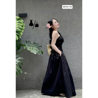 ĐẦM CÚP NGỰC DÁNG DÀI XẾP LI LƯNG THUN