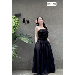 ĐẦM CÚP NGỰC DÁNG DÀI XẾP LI LƯNG THUN