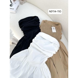 ĐẦM CÚP NGỰC DÁNG DÀI XẾP LI LƯNG THUN