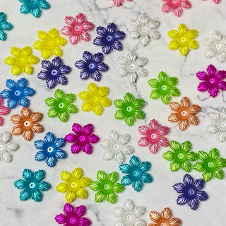 50g-100g hoa đúc 6 cánh pha lê nhựa 30mm