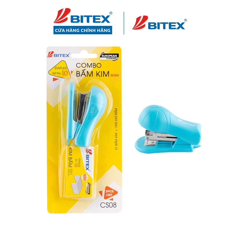 Combo bấm kim VPP Bitex cỡ số 10 CS08 (kèm 1 bấm kim + 1 hộp kim bấm)