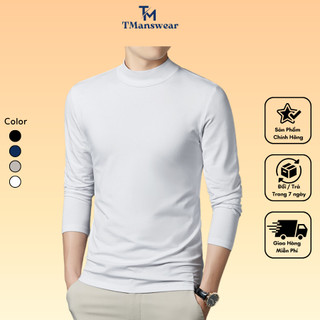 Áo giữ nhiệt nam dài tay co dãn cổ tròn chất nỉ trần bông ôm body giữ nhiệt tốt- áo thun giữ nhiệt vào mùa thu đông Tman