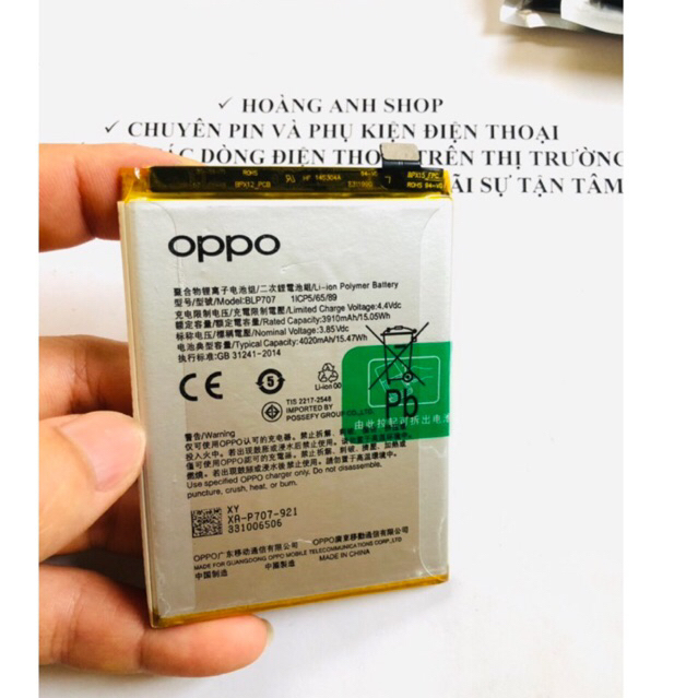 pin zin oppo f11 mã pin blp 707 dl 4020mAH blp707 f11 cam kết pin nhập mới đúng hình ảnh giới thiệu 