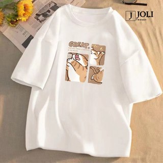 Áo Thun Nữ, Áo Phông Nam Nữ Unisex Tay Lỡ By JOLI Mã TN Great Cat In Hình Chất Cotton Form Rộng Phong Cách Ulzzang