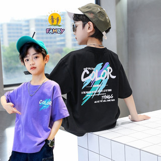 Áo thun bé trai FAMBY áo cotton mùa hè thời trang trẻ em size đại bé trai form rộng
