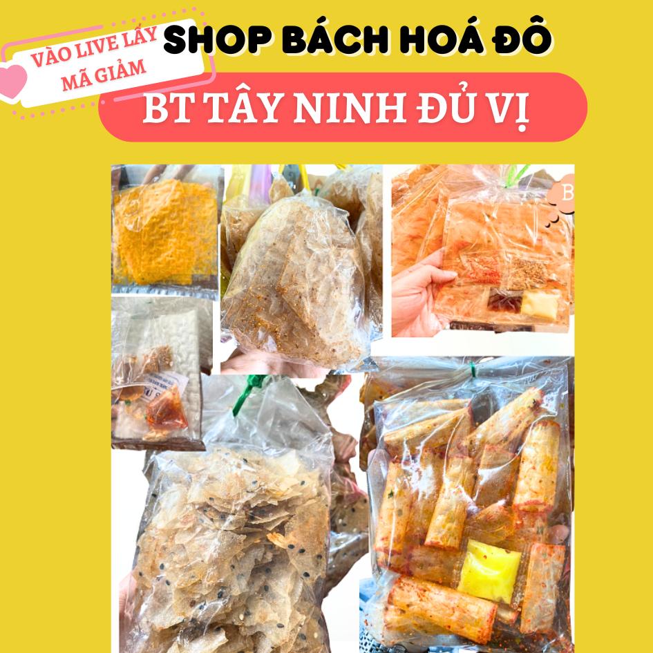 Bánh Tráng Phơi Sương 1k Satế Tắc B.Tráng  Tây Ninh  Bơ Tứ Vị, ,Xì Ke Muối Nhuyễn,Sate Muối Tắc,Rong Biển,Phô Mai Đủ Vị