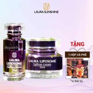 Combo Serum và Kem dưỡng da nhụy hoa nghệ tây Laura Sunshine Liposome Saffron