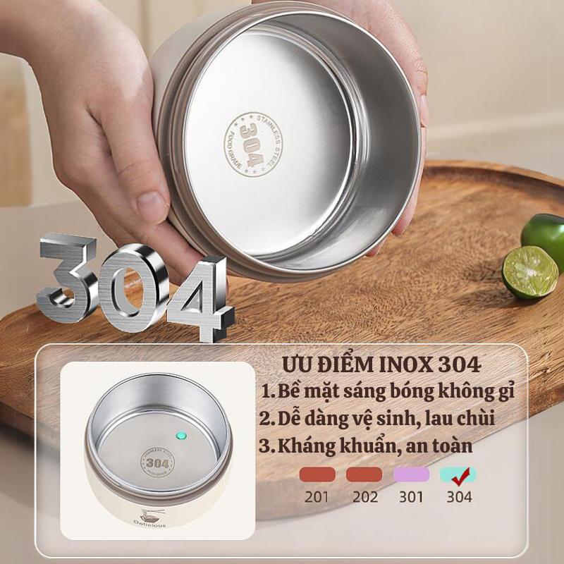 Hộp cơm giữ nhiệt văn phòng lúa mạch Inox 304 chống gỉ cao cấp nhiều ngăn sang trọng lotishop | BigBuy360 - bigbuy360.vn