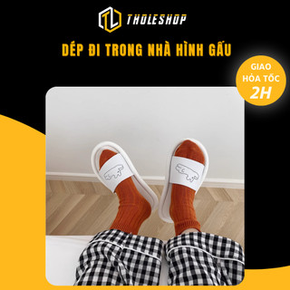 Dép Quai Ngang Nữ Đi Trong Nhà, Đi Chơi Ulzzang Hình Gấu, Chống Trượt Tholeshop 9249