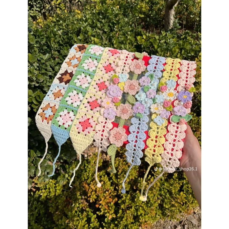 Băng đô len HandMade, quà tặng độc đáo, badana hoa len, khăn đội đầu HandMade, băng đô cho bé gái, g