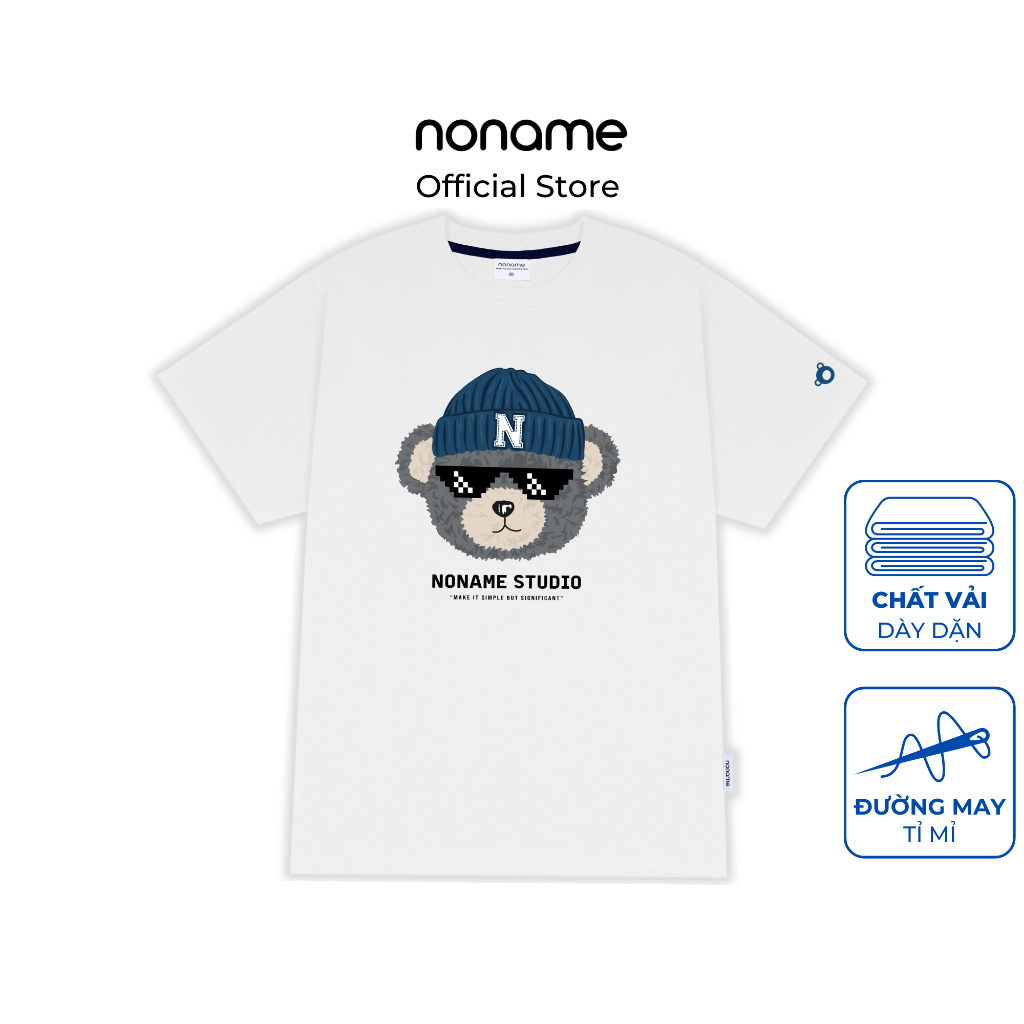 Áo Thun Oversize Boxy noname Mr.TEDDY / White_NNRAE4002D
