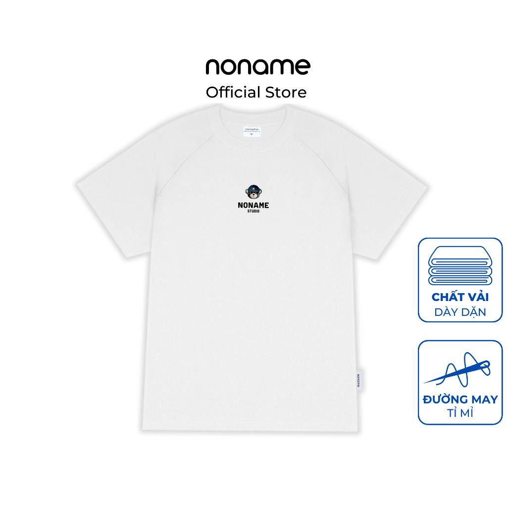 Áo Thun Oversize Raglan noname Mr.TEDDY / White_NNRAE4003D