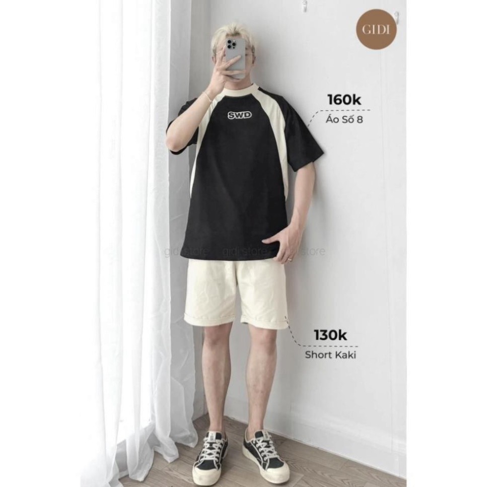 Áo phông số 8 RAGLAN phong cách UNISEX nam nữ - áo thun tay lỡ in chữ số form rộng OVERSIZE co giãn, thoáng mát HOT 2024