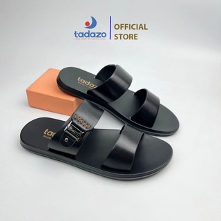 Dép da nam cao cấp Sandal đế thấp PU, da mềm mại, đế cao su nguyên khối, khâu may chân quai siêu chắc chắn TD006