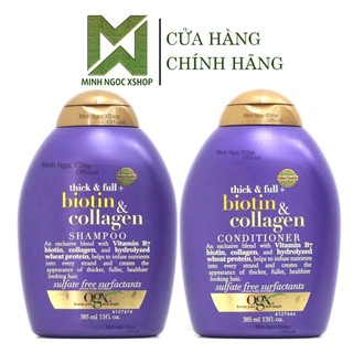 Dầu gội xả Biotin Collagen Ogx phục hồi, chống rụng, kích mọc tóc 385ML