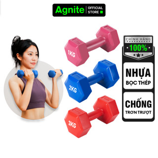 Tạ Tay 1kg 2kg 3kg Agnite Chuyên Tập Gym Yoga Pilates Thể Dục Tại Nhà Lõi Cát Gang Bọc Nhựa Cao Cấp