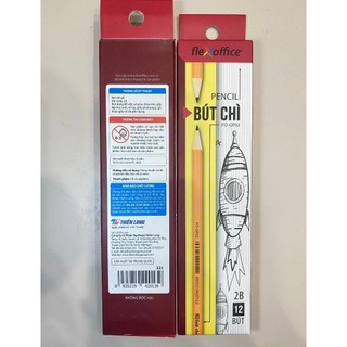 Combo 10/20 Cây Bút Chì Gỗ học sinh 2B Thiên Long FO-GP02, thân lục giác dễ cầm nắm, màu chì đậm