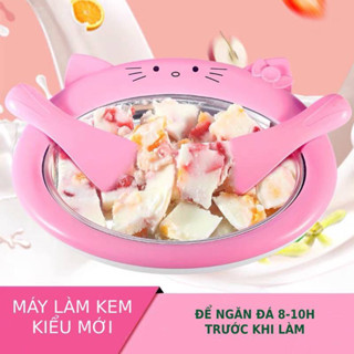 Máy làm kem sữa chua ICE FRYING MACHINE cho trẻ em, Chảo kem không phích cắm, tự làm theo ý thích