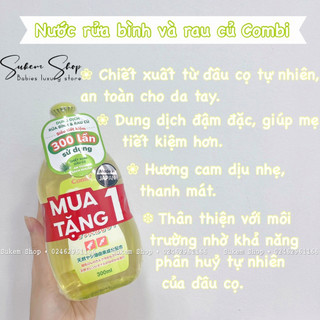 Combo mua 1 tặng 1 nước rửa bình và rau củ combi an toàn cho bé