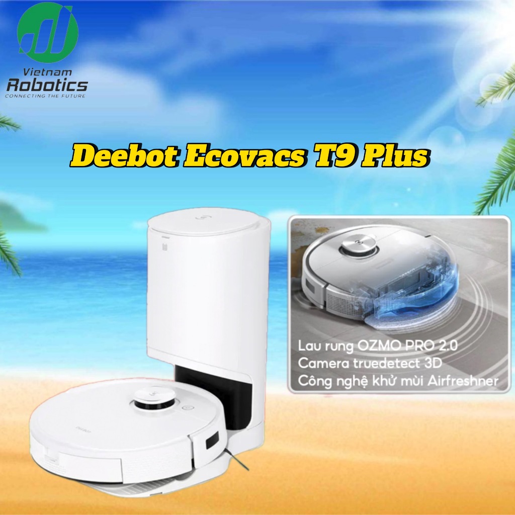 Robot hút bụi lau nhà Ecovacs Deebot T9 Plus - Trắng Bản Quốc tế