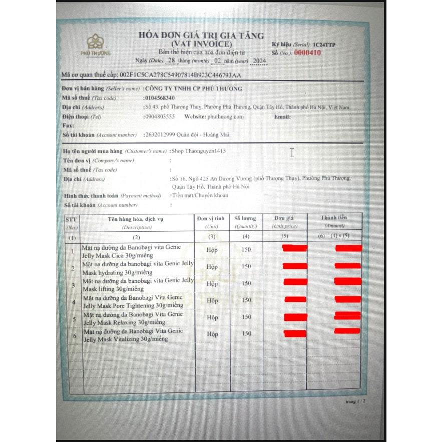 (PREMIUM) Mặt nạ Banobagi Vita Genic Jelly Mask mẫu mới 2024 thế hệ mới 30g | BigBuy360 - bigbuy360.vn