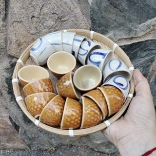  Set 10 Chung Hột Vịt Lộn Nhỏ😉  Chung đá vàng hay sọc xanh cổ xưa nhỏ 👍 