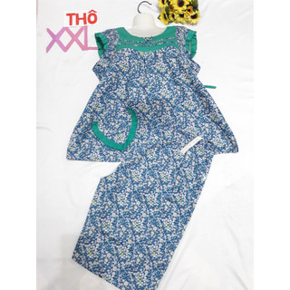 Bộ lửng bầu vải kate thô hoa và chấm bi mềm mặc mát