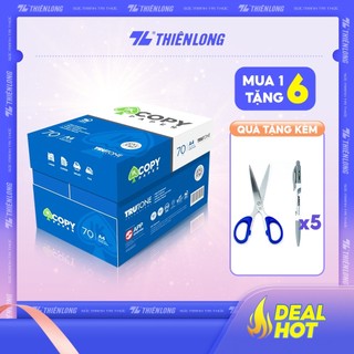 Combo 5 ream Giấy in A4, giấy photo 70gsm IK Copy 500 tờ - Thùng giấy A4 cứng không gợn sóng, chữ in không lem, đều màu