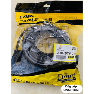 Dây cáp hdmi 10m tròn đen chuẩn kết nối - hdmi 10m hàng đẹp