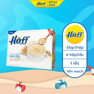 Cháo Sữa YẾN MẠCH Hoff cho bé bổ sung chất xơ cải thiện hệ tiêu hoá - 1 LỐC (6 hộp x 55g)