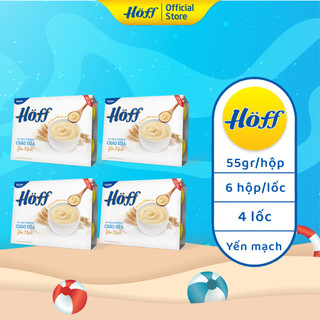 Cháo Sữa YẾN MẠCH Hoff cho bé bổ sung chất xơ cải thiện hệ tiêu hoá - 4 LỐC (24 hộp x 55g)