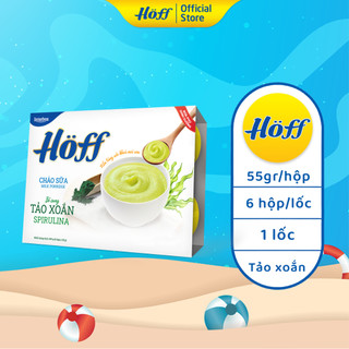 Cháo sữa Tảo Xoắn Spirulina Hoff ăn dặm bổ sung chất xơ cải thiện hệ tiêu hóa, 1 lốc (6 hộp x 55g)