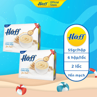 Combo 2 Cháo Sữa Yến Mạch Hoff ăn dặm bổ sung chất xơ cải thiện hệ tiêu hóa, 2 lốc (12 hộp x 55g)