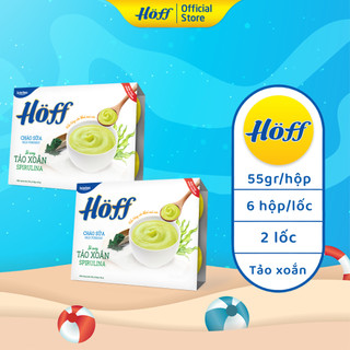 Combo 2 Cháo sữa tảo xoắn spirulina Hoff ăn dặm bổ sung chất xơ cải thiện hệ tiêu hóa, 2 lốc ( 12 Hộp x 55g)