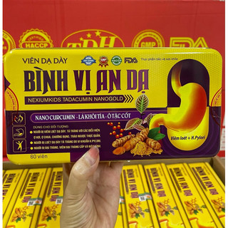 Hộp thiếc viên dạ dày bình vị an dạ tadacumin nano gold thành phần từ thảo dược hỗ trợ giảm acid dịch vị loét dạ dày