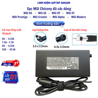 Sạc Laptop Gaming MSI Sạc MSI GS Sạc MSI GE Sạc MSI GP Sạc MSI Prestige Sạc MSI Creator Sạc MSI Alpha Sạc MSI Mordern
