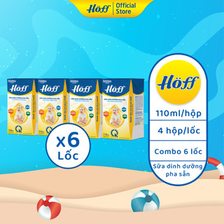 Combo 6 Sữa dinh dưỡng công thức pha sẵn Hoff hỗ trợ phát triển toàn diện tăng cường sức đề kháng 6 lốc (24 hộp x 110ml)