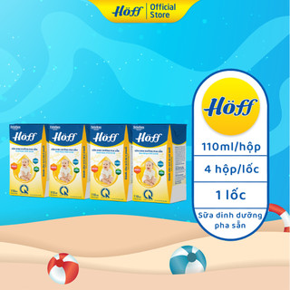 Sữa dinh dưỡng công thức pha sẵn cao cấp Hoff  hỗ trợ phát triển toàn diện, 1 lốc ( 4 hộp x 110ml)