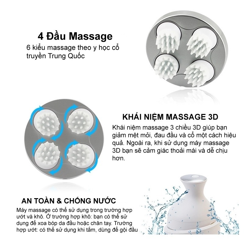 Máy Massage Đầu Cổ MISUMA Scalp Massager Giải Toả Căng Thẳng, Mệt Mỏi Thư Giãn Gội Đầu Dưỡng Sinh