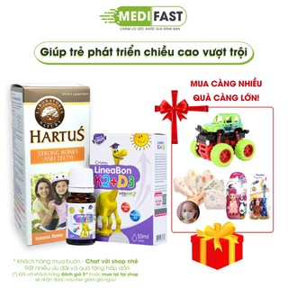Canxi cho bé - Bộ đôi bổ sung canxi cho trẻ Canxi Hartus và LineaBon K2 và D3 - dùng được cho bé từ sơ sinh- Chính hãng