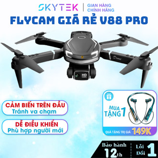 Flycam mini máy bay điều khiển từ xa giá rẻ V88 nhỏ gọn, trang bị camera mini có kết nối điện thoại