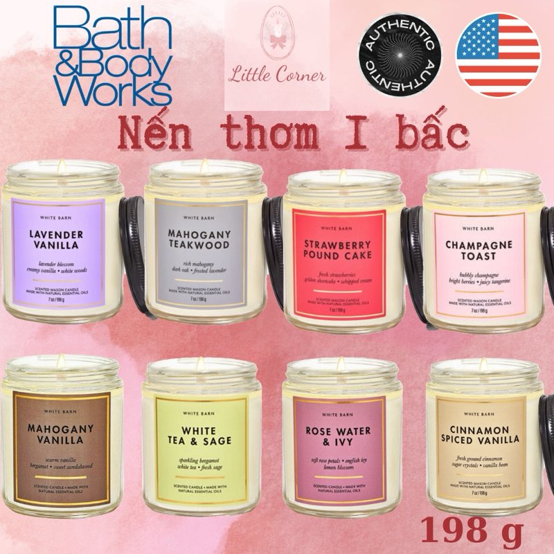 Nến thơm 1 bấc BATH AND BODY WORKS BBW 198g - 227g – White Barn