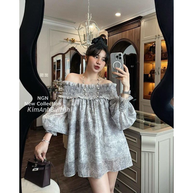 Đầm váy sát nách tơ bồng 2 lớp dáng ngắn bồng. Váy họa tiết hoa vải lanh cực xinh freesize.