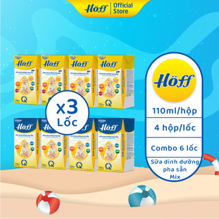 Combo 6 Sữa dinh dưỡng công thức pha sẵn Hoff hỗ trợ phát triển toàn diện tăng cường sức đề kháng 6 lốc (24 hộp x 110ml)