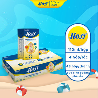 Thùng Sữa dinh dưỡng công thức pha sẵn Hoff hỗ trợ phát triển toàn diện tăng cường sức đề kháng ,12 lốc (48 hộp x 110ml)