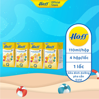 Sữa dinh dưỡng công thức pha sẵn cao cấp Hoff Gold hỗ trợ phát triển toàn diện, 1 lốc ( 4 hộp x 110ml)