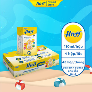 Thùng Sữa dinh dưỡng công thức pha sẵn Hoff Gold hỗ trợ phát triển toàn diện ,12 lốc (48 hộp x 110ml)